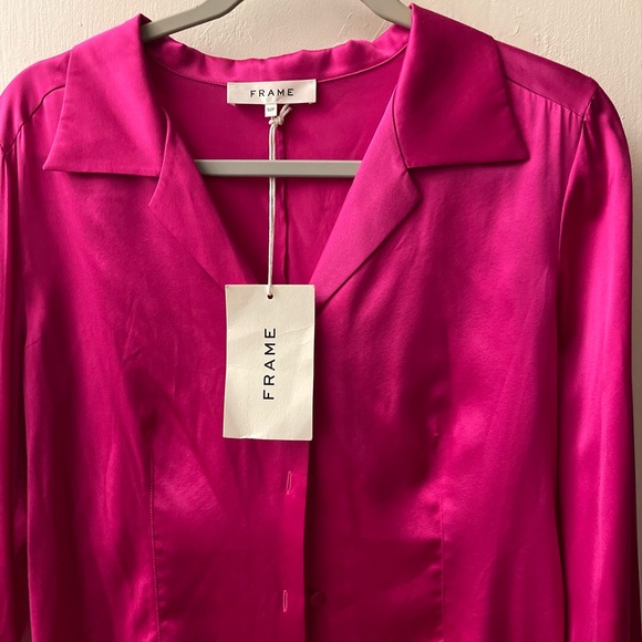 FRAME | Silk-Blend Femme Shirt - Picture 9 of 10